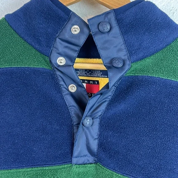 Vintage 90’s Y2K Tommy Hilfiger fleece oversized pullover men’s M - Picture 3 of 7